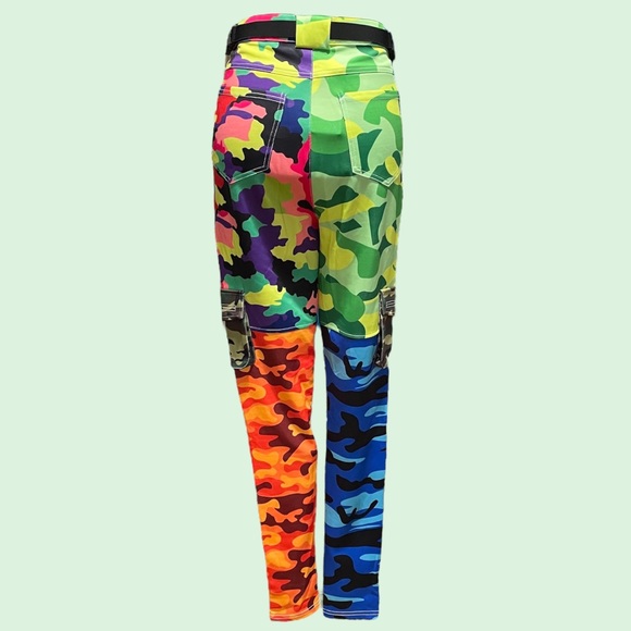 SO REAL Amazing Colorful “Camo Fever” Top & Pants – Large – NWT - Picture 10 of 12